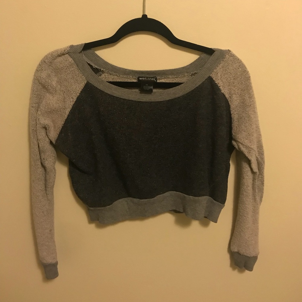 Gray cropped sweater